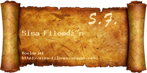 Sisa Filomén névjegykártya